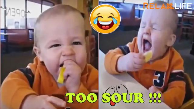 When baby eats lemon - their face is so cute