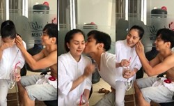 Cô giáo làm vợ học trò kém 12 tuổi Khánh Thi khóc nức nở trong sinh nhật sớm