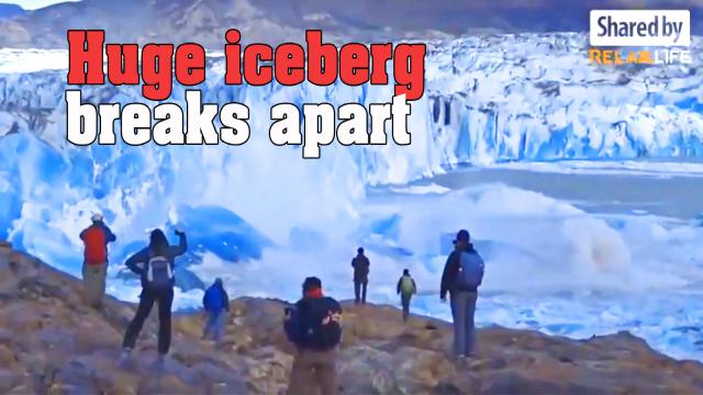 Huge iceberg breaks apart