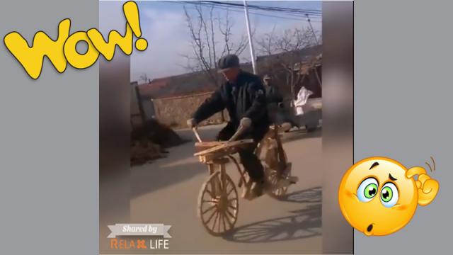 Homemade wooden bike