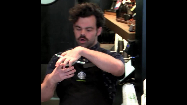 Spider- man gets his coffee