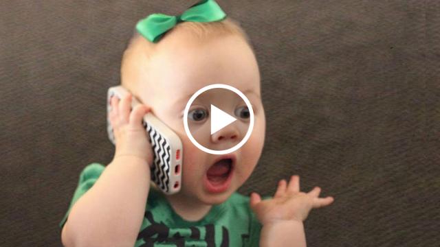 Funny Cute Babies Talking on the Phone