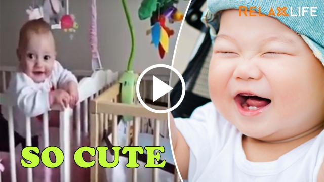 Two babies talk and laugh together