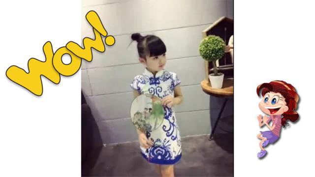 Chinese baby girl is posing for the photo shooting.