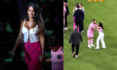Khoảnh khắc vợ Messi nhận nhầm chồng trên sân gây "bão" mạng xã hội